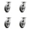 Service Caster 8 Inch Kingpinless Thermoplastic Rubber Wheel Swivel Top Plate Caster, 4PK SCC-KP30S820-TPRRD-4 - alternate 1